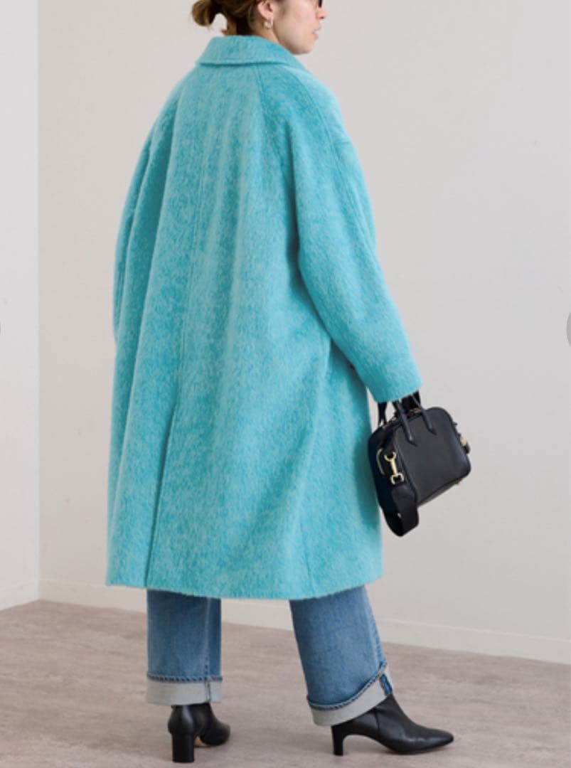 【年末年始限定お値下げ】ウールモヘヤシャギーバルカラーコート サイズ38