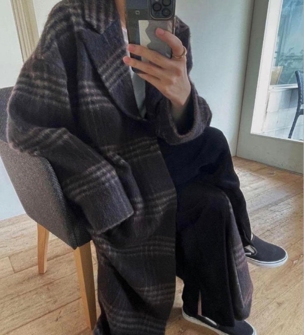 新品未使用　定価5万　RIM.ARK ウール　チェック　コート