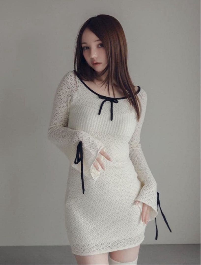 ワンピース andmary Lily crochet mini dress