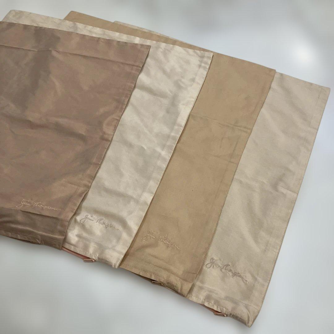 新品　4枚セット　ジムトンプソン　タイシルク　クッションカバー　無地