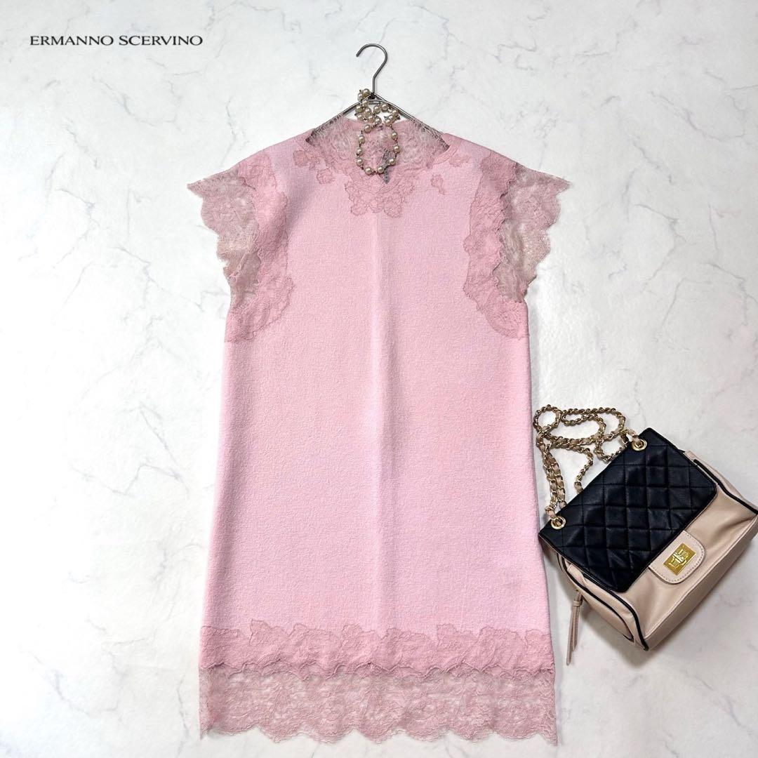 極美品ERMANNO SCERVINOエルマンノシェルヴィーノワンピース レース