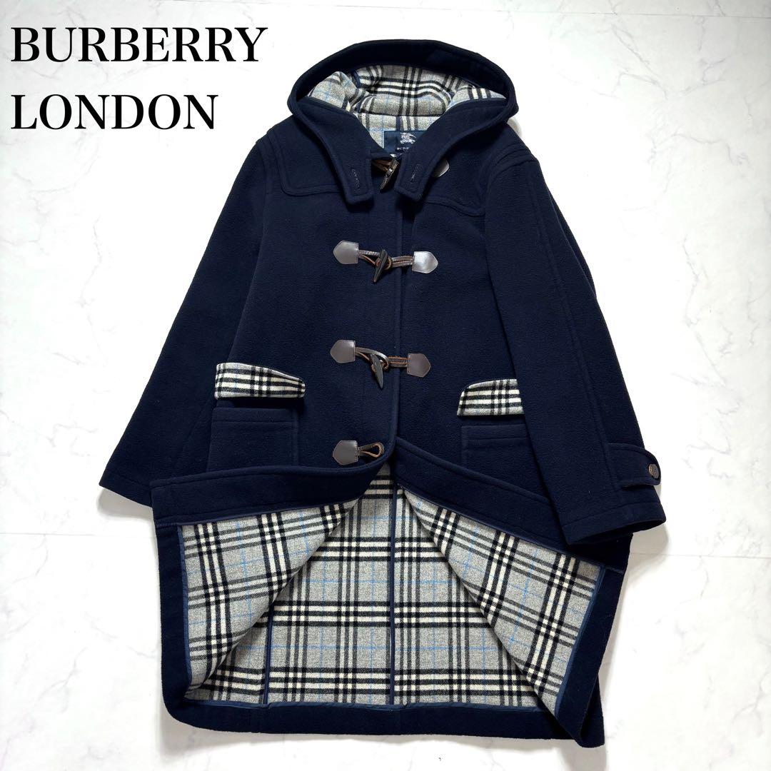 美品✨バーバリーロンドン ダッフルコート ノバチェック ロング ネイビー 160
