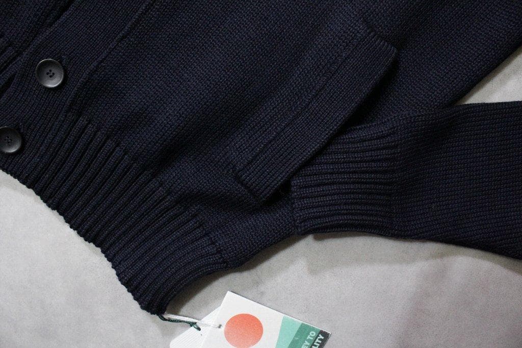 ZANONE★新品8.9万円ザノーネ「CHIOTO」スタンド衿カーディガン46紺