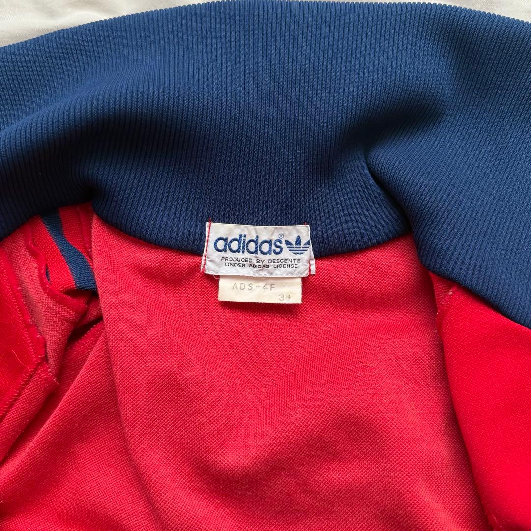 80s adidas トラックジャケット デサント 3号 レッド 値段交渉可