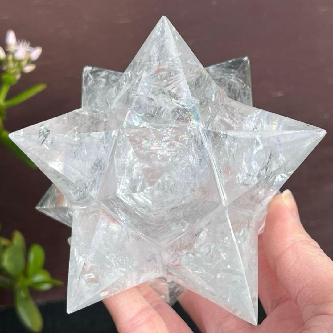 ※訳あり品 虹入り アステロイド 水晶 天然石 パワーストーン