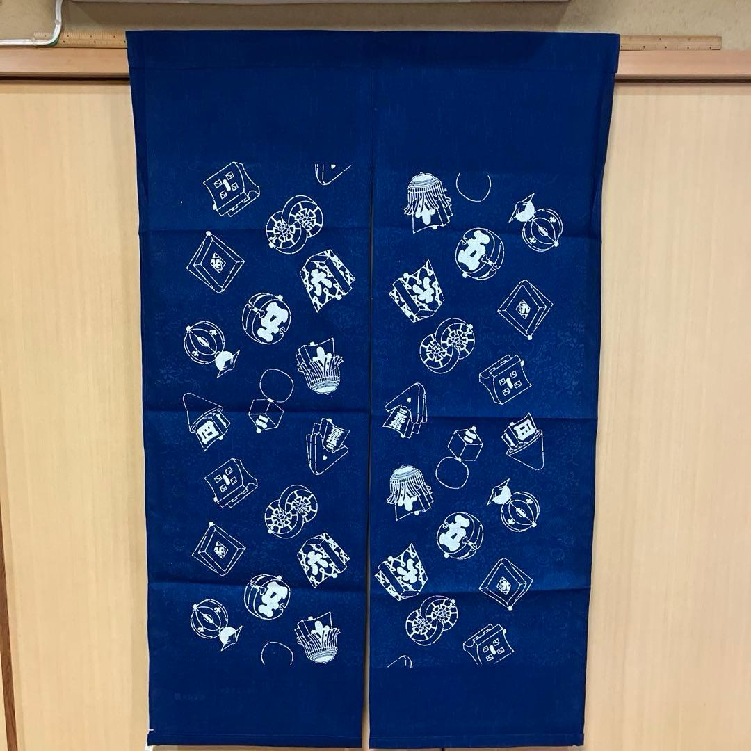 藍染 暖簾❣️本当に良い物をお探しの方❣️藍染工芸士『鈴木松男』作❣️長板藍染 ③-1