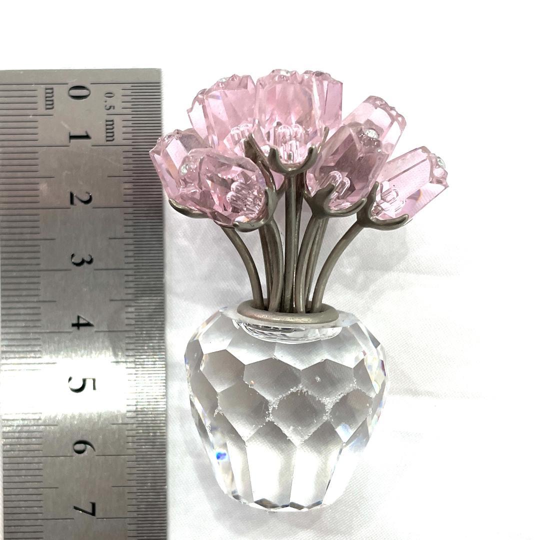 Y410-290　スワロフスキーピンクローズ　ローズポット　薔薇12本