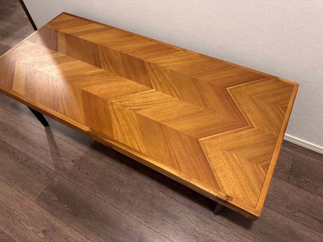 フランフラン レッタ コーヒーテーブル ヘリンボーン柄