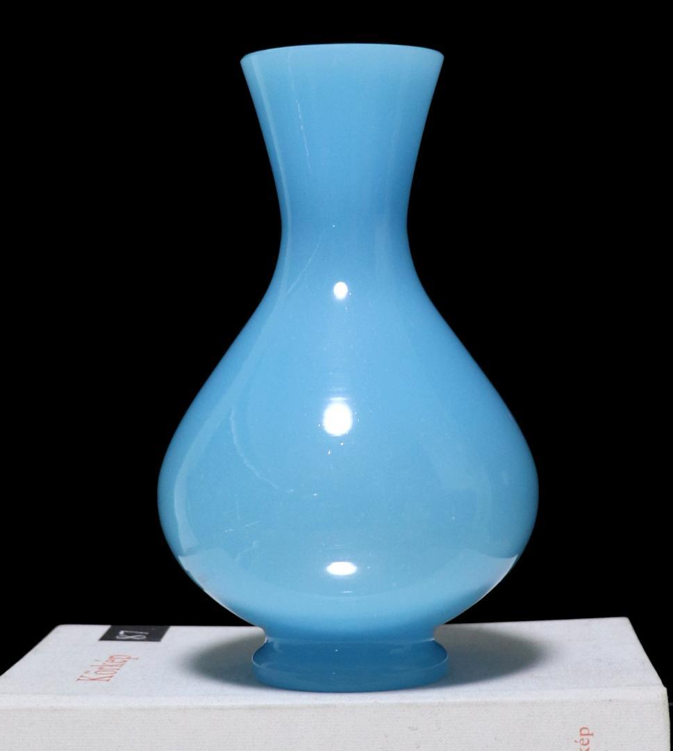 オールド・バカラ 珍品 レア型 17.8cm オパーリンクリスタル製 大型花瓶