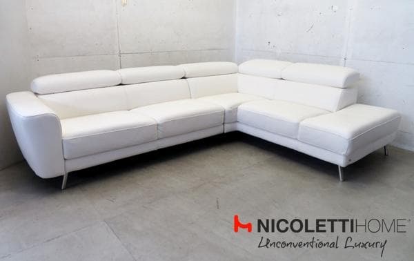 引き取り限定展示品■イタリア製■ニコレッティ■ルッカ■総革■L型カウ