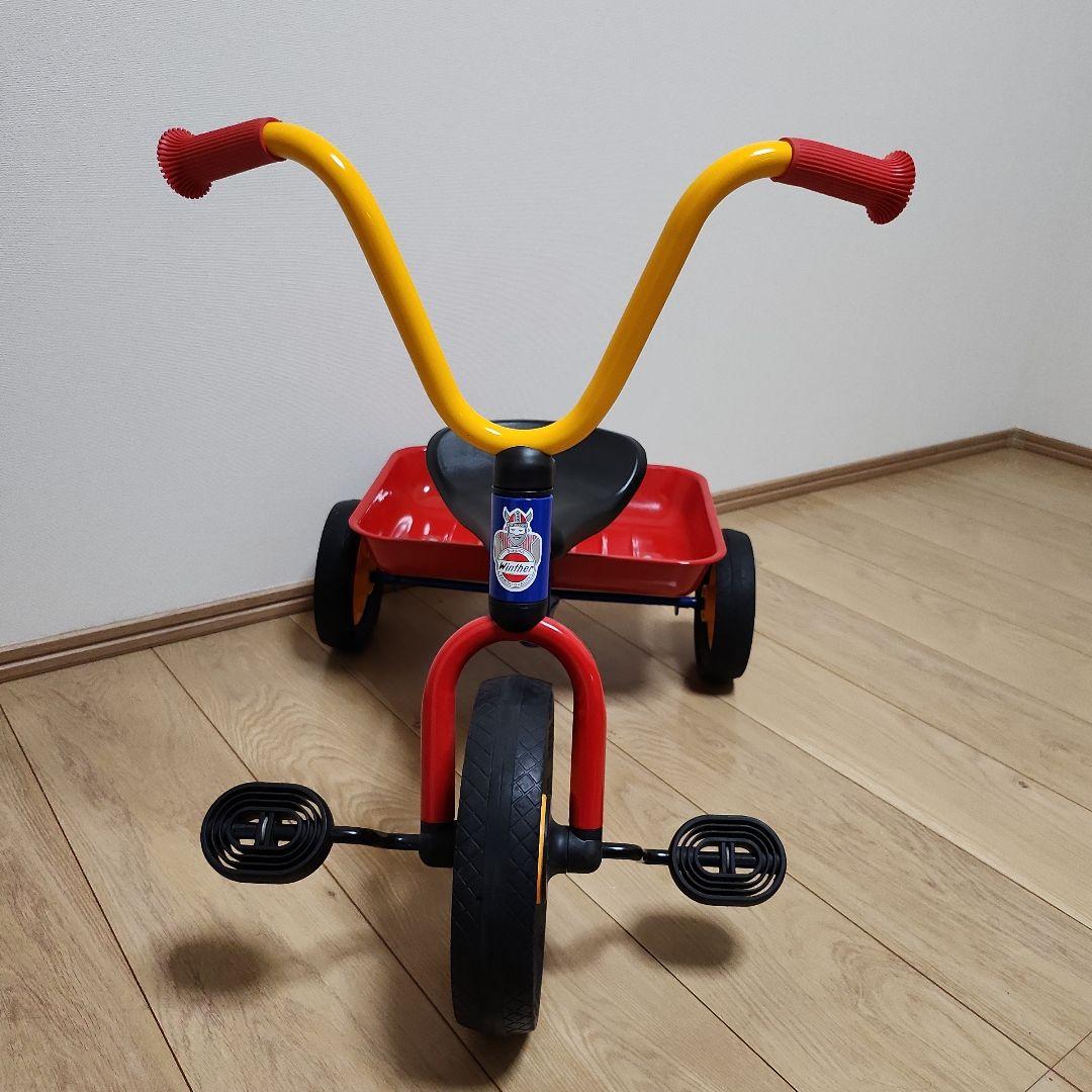 ボーネルンド ペリカンデザイン三輪車 Vハンドル カラー 荷台つき　屋内使用