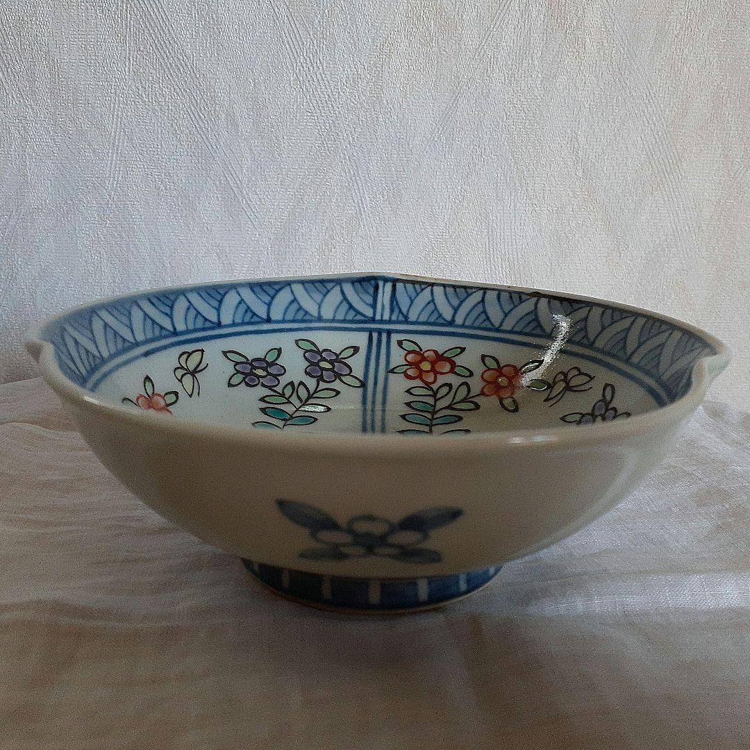 佐藤走波 六代 花柄の浅型ボウル