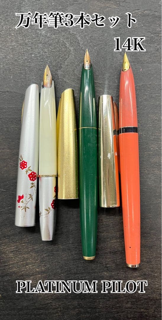万年筆3点セット　14K 細字　PLATINUM PILOTまとめ売り