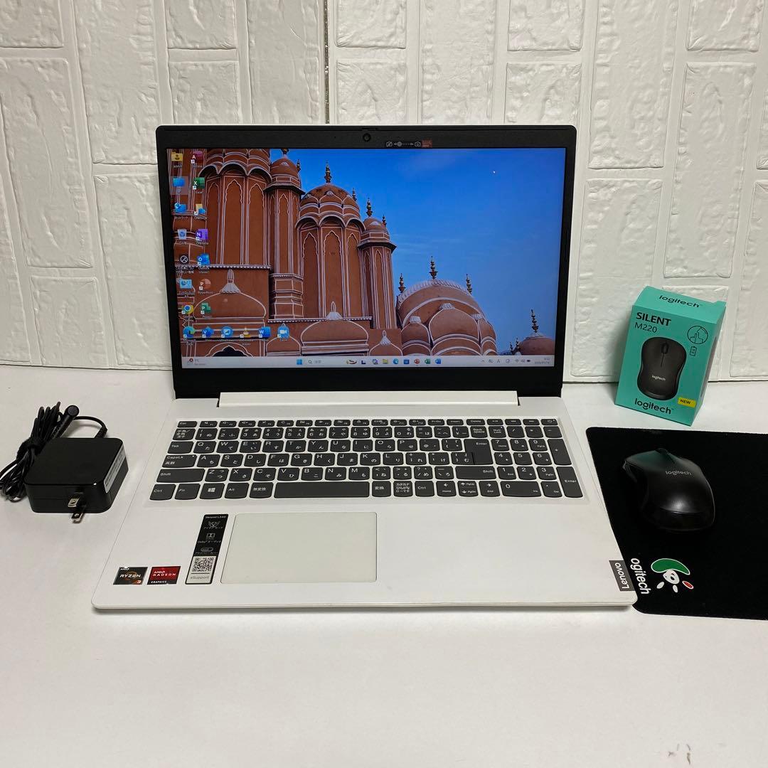 Windows11 オフィス付きSSD メモリ8GB 美品　ホワイトLENOVO