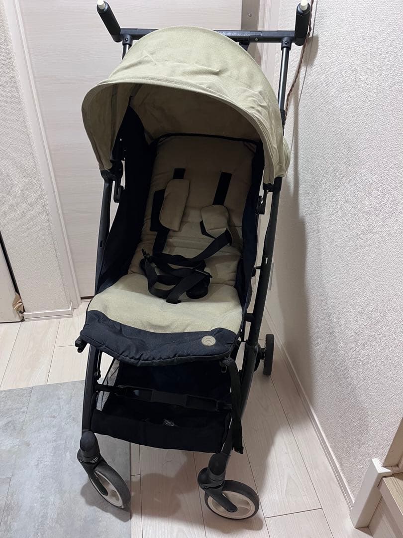 Sayaka様サイベックスリベルベージュ折りたたみベビーカーバンパーバーバッグ付