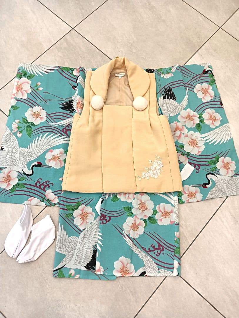美品 被布 七五三着物 鶴 catherine cottage 3歳 おまけ付き