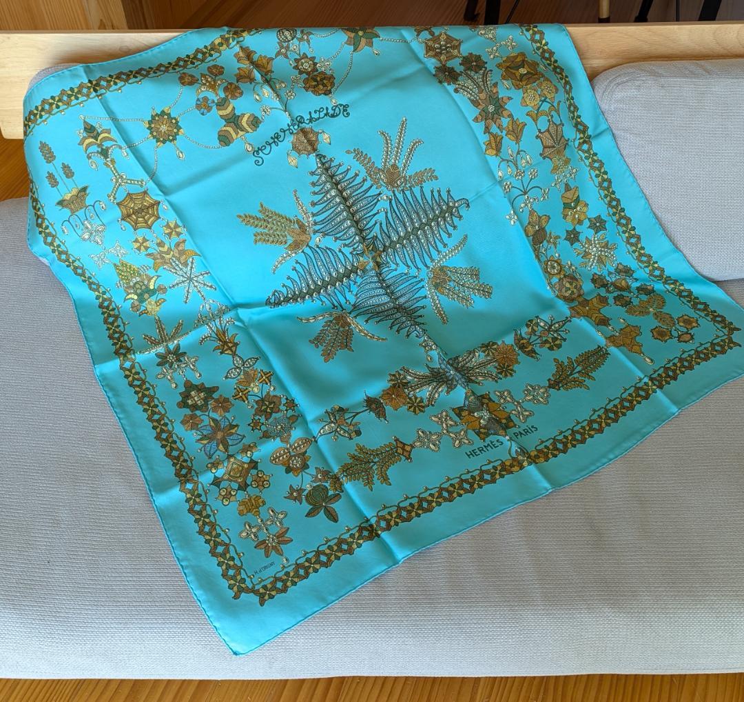 HERMES CARRE 90cm タグなし エルメス カレ シルクスカーフ