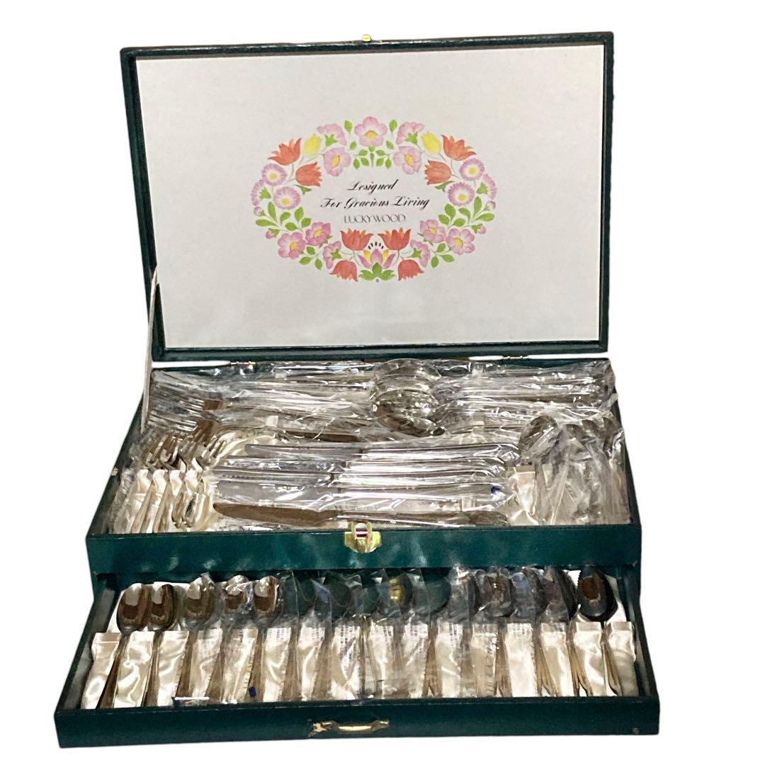 ラッキーウッド　18-10 マリエッタ　40本　カトラリー　フルセット