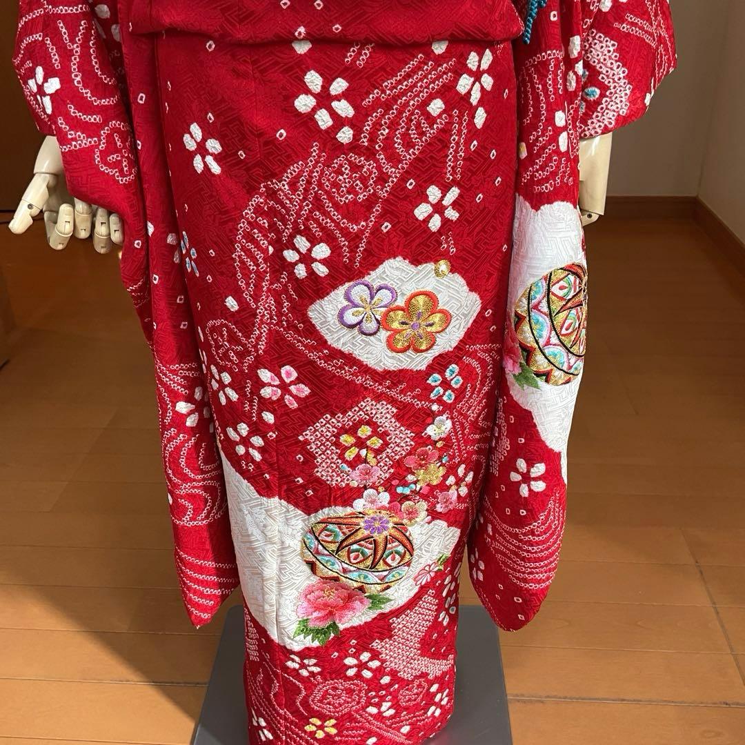 AmamaNo.5 七五三　7歳　　正絹着物セット　　本絞り