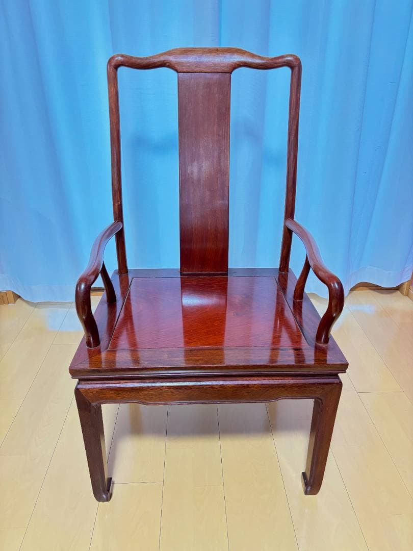 唐木家具　花梨　クラシックスタイル 木製椅子 ダークブラウン　③