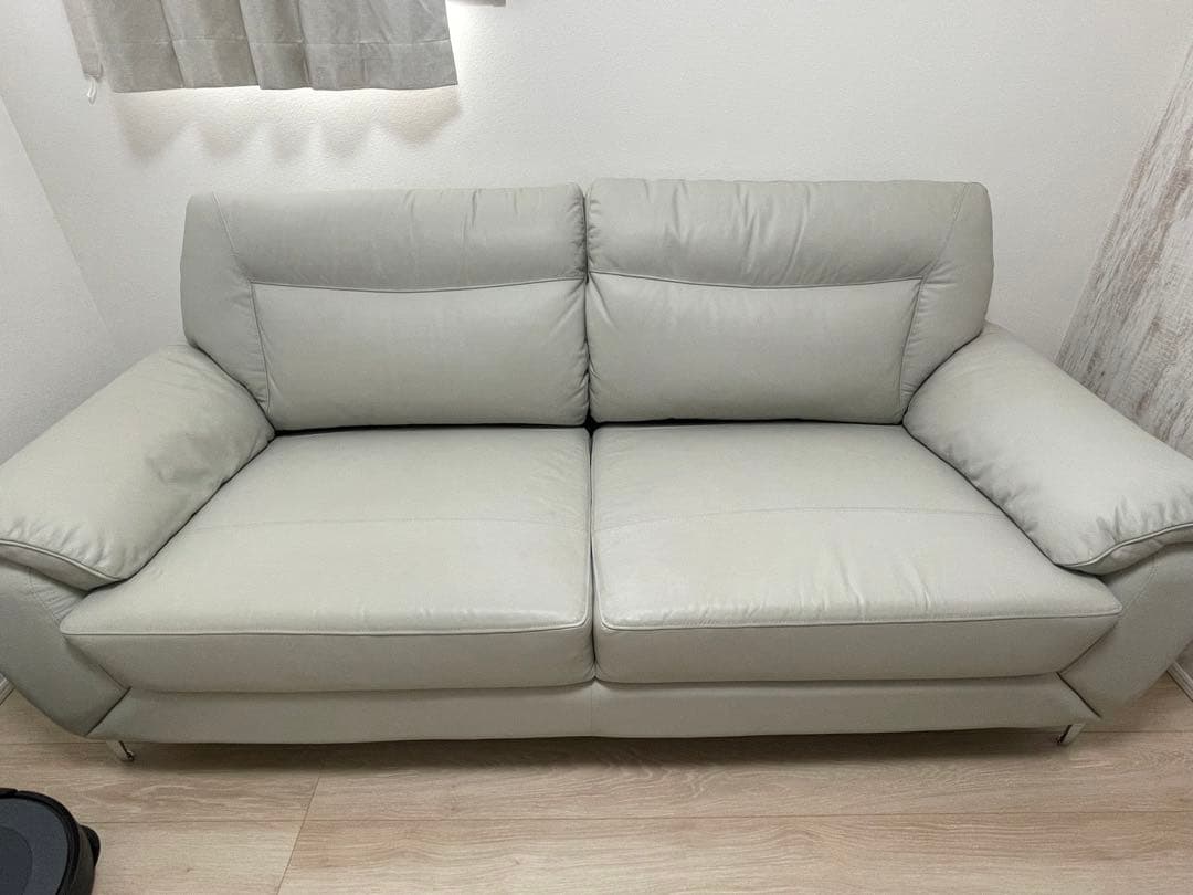 【美品】ライトグレー　2人掛けソファ