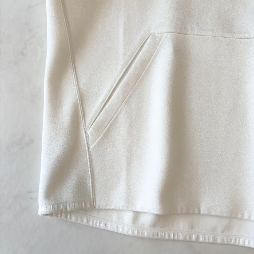 ブリーフィング BRIEFING フード パーカー スエード ロゴ 白 ✨美品