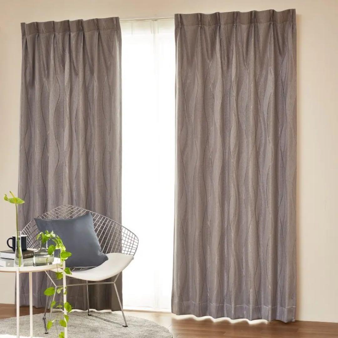 オーダーカーテン ２枚　タッセル２本 新品未使用品