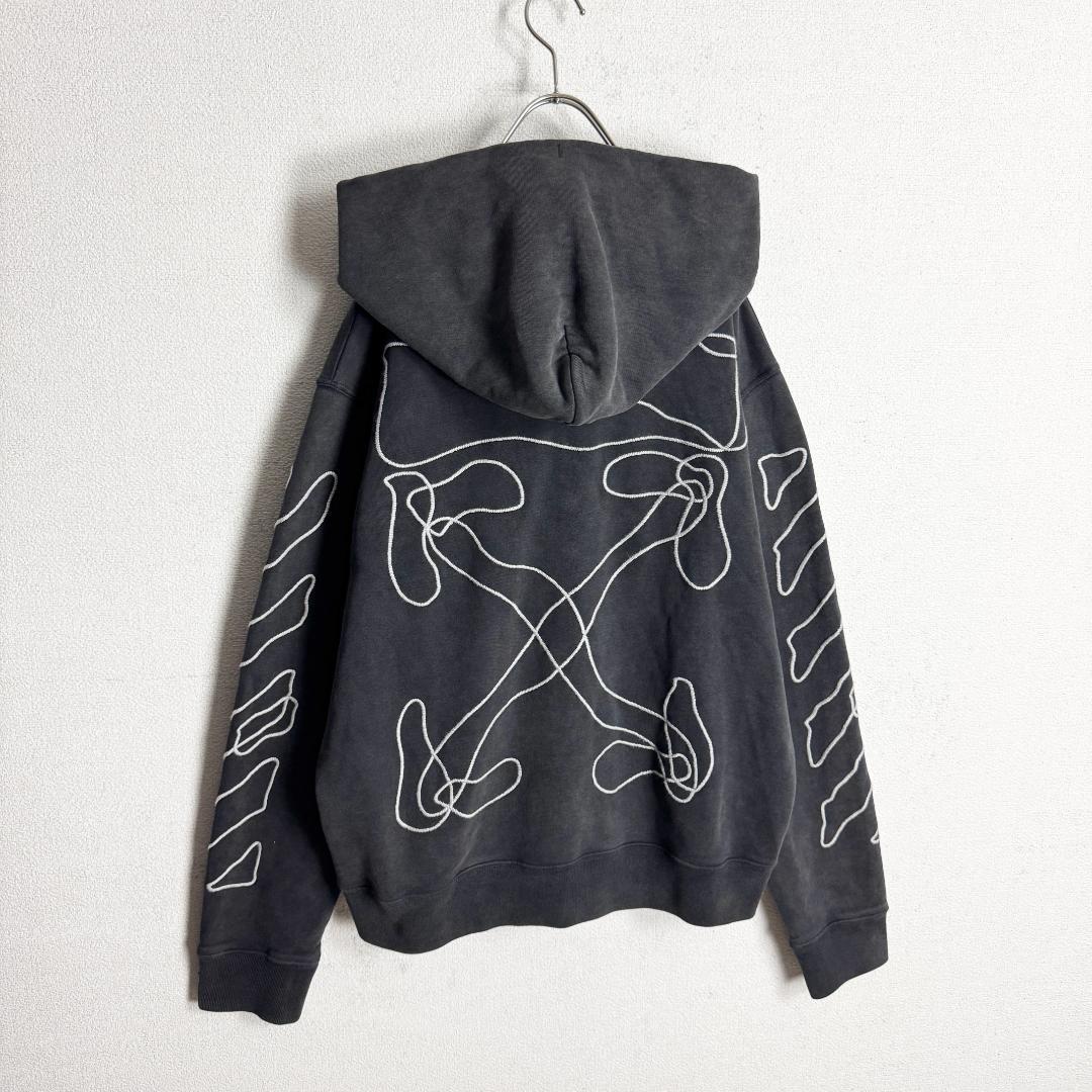 【入手困難モデル☆即完売】オフホワイト クロスアロー刺繍 フルジップパーカー