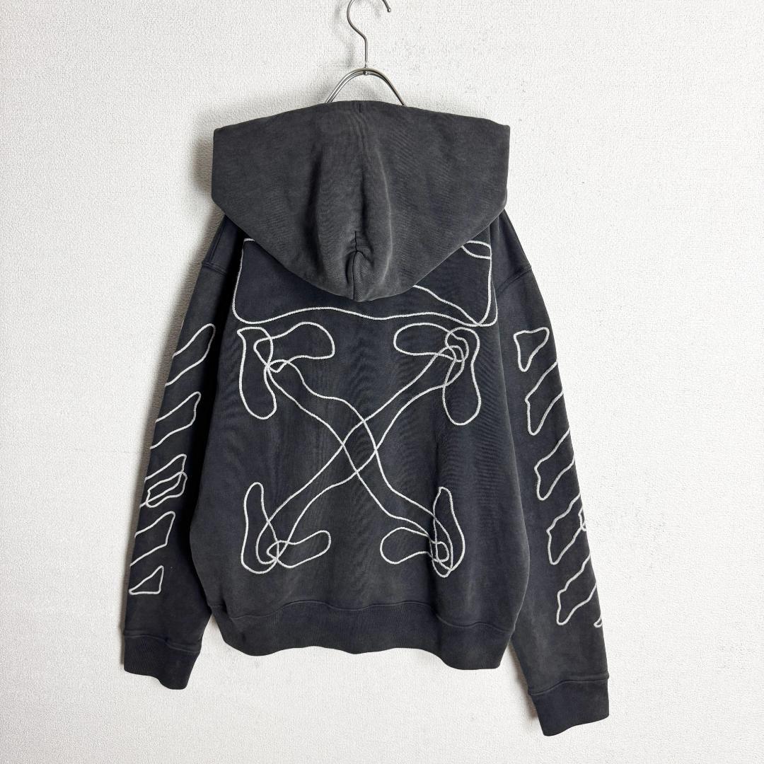 【入手困難モデル☆即完売】オフホワイト クロスアロー刺繍 フルジップパーカー