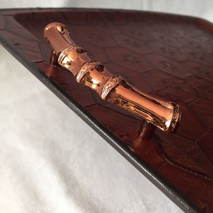 皮革工芸 お盆 トレー 未使用品