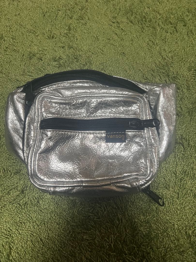 vanson(バンソン) シルバー　　レザーウエストバック　ポーチ