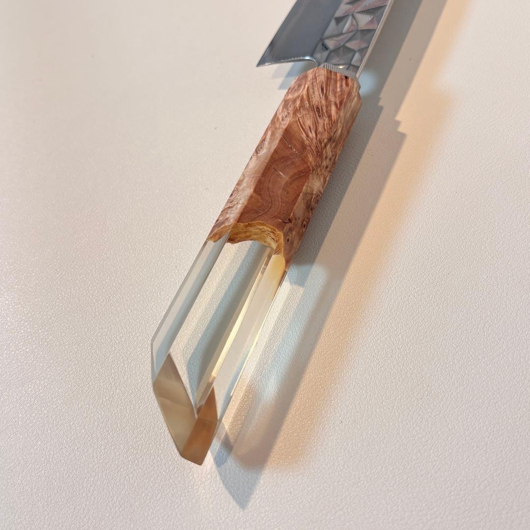 ダマスカスシェフナイフ AUS10 ダマスカス牛刀　203mm