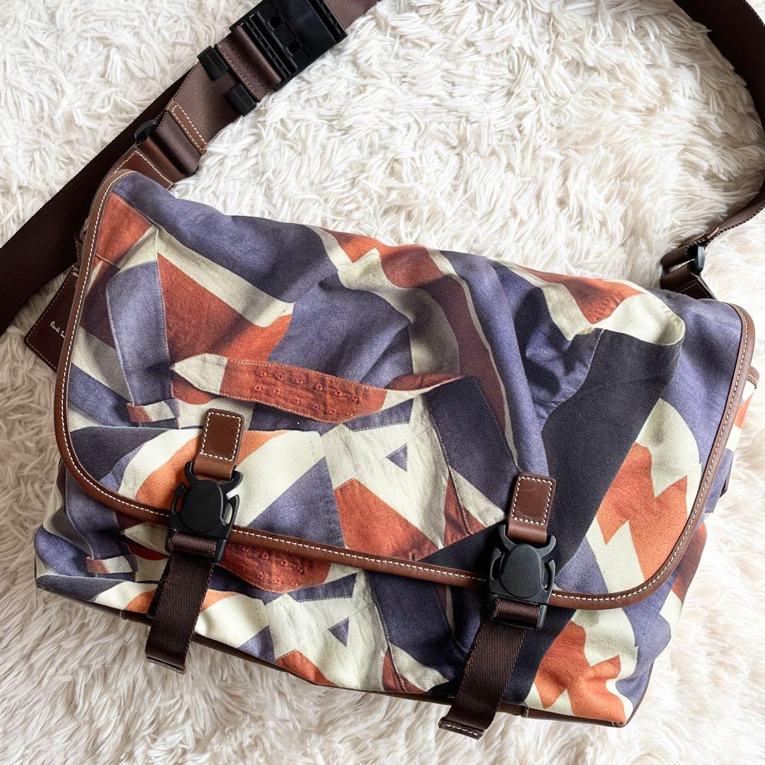 美品 Paul Smith メッセンジャーバッグ ユニオンジャックプリント