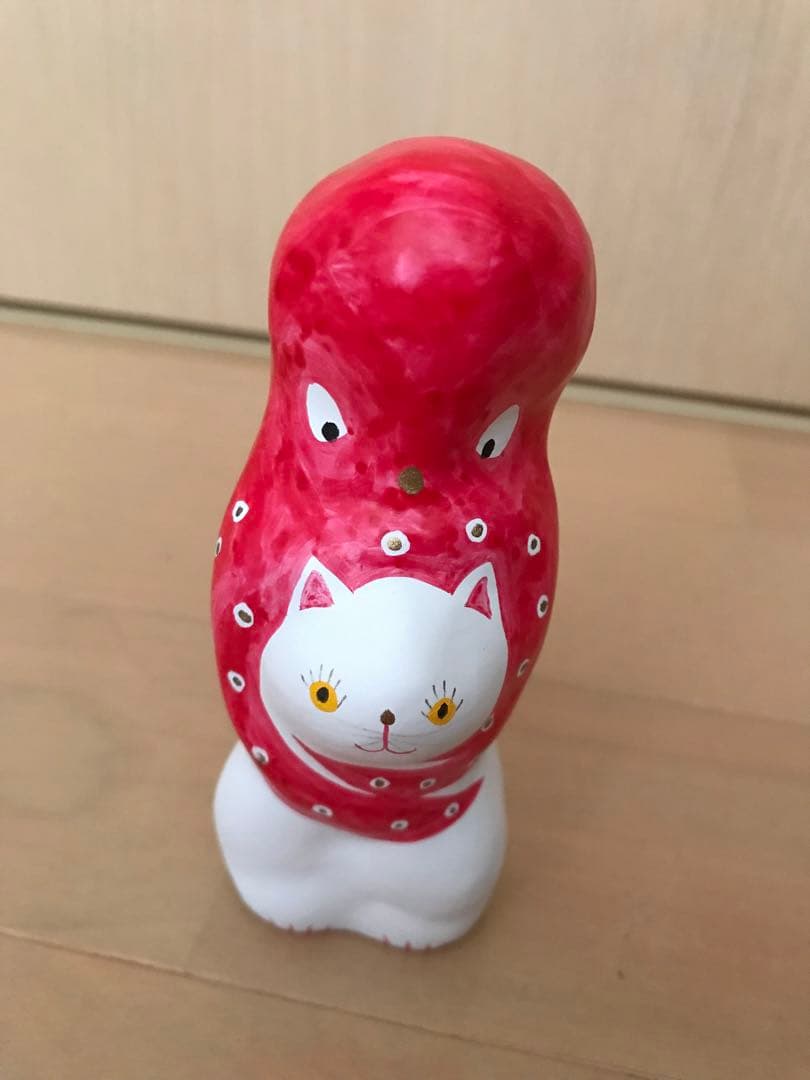 相良人形　猫に蛸　郷土玩具　八代　相良隆馬作　白猫