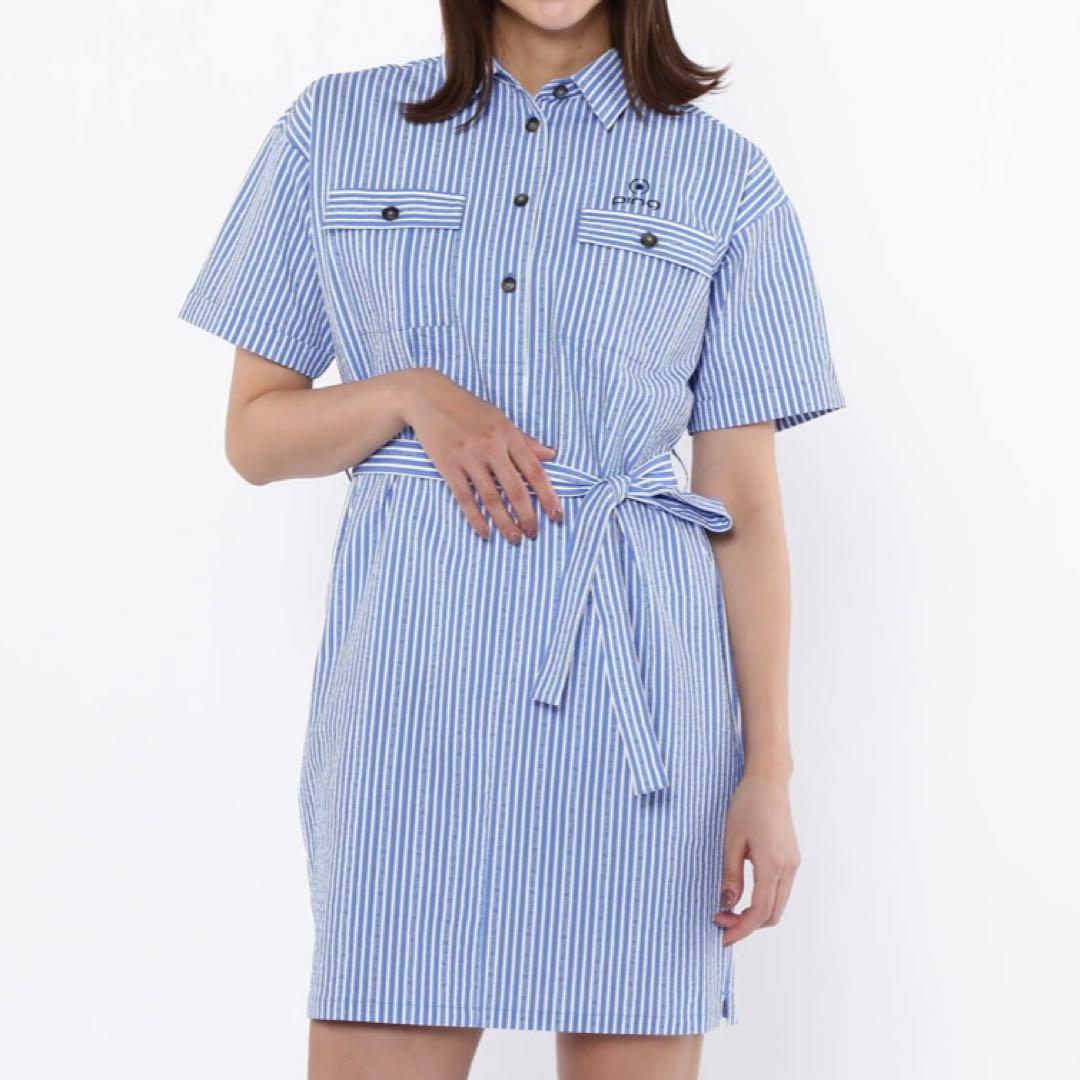 新品 PING ピン ストレッチ サッカー 半袖 ワンピース チュニック ゴルフ