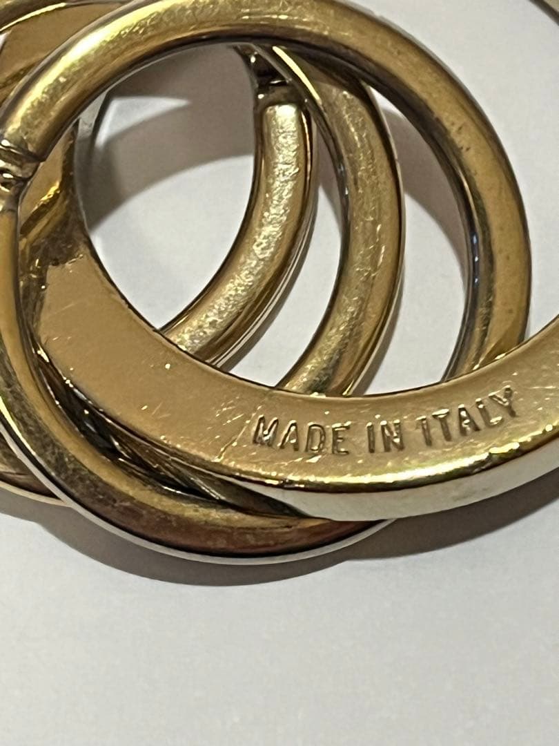 BVLGARI 3連 キーリング キーホルダー ゴールド・ブラック