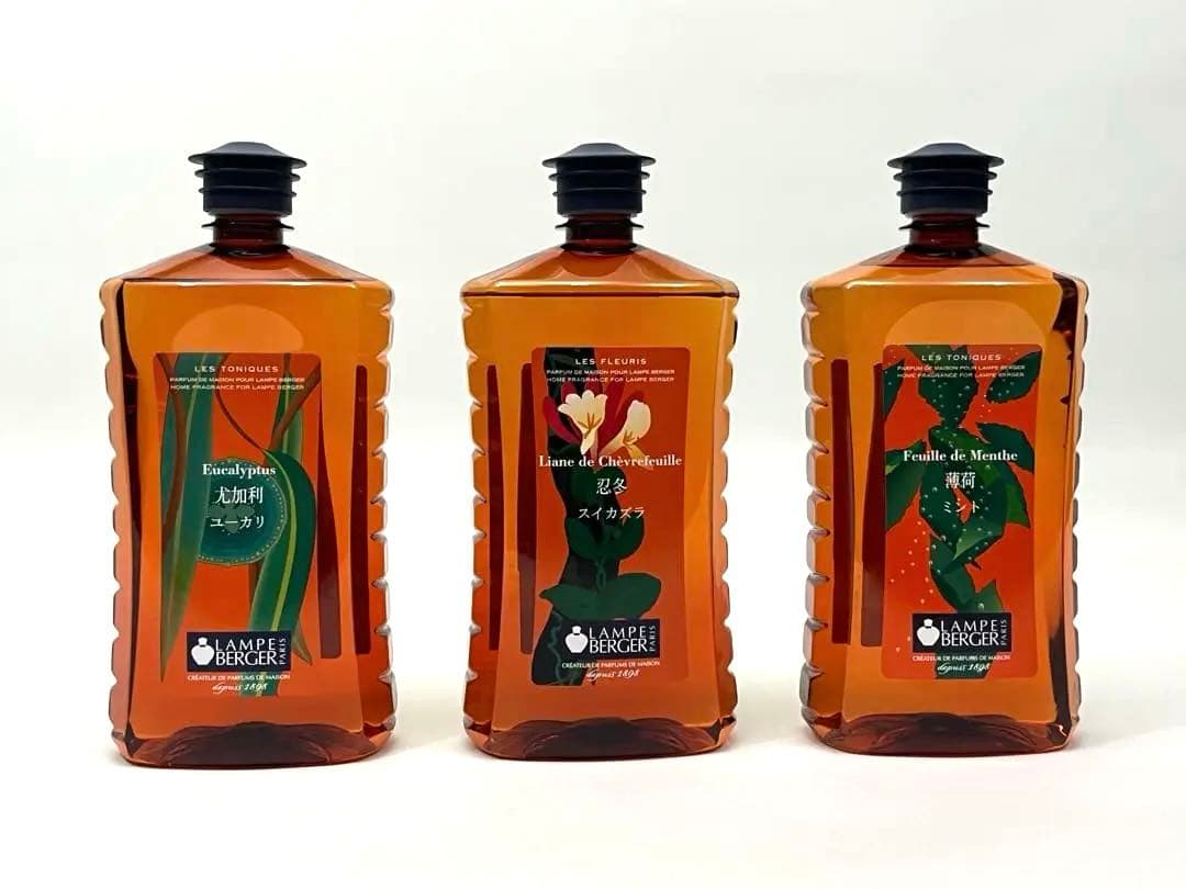 新品未開封★ランプベルジェ・オイル３本セット　ユーカリ　レア☆スイカズラ　ミント