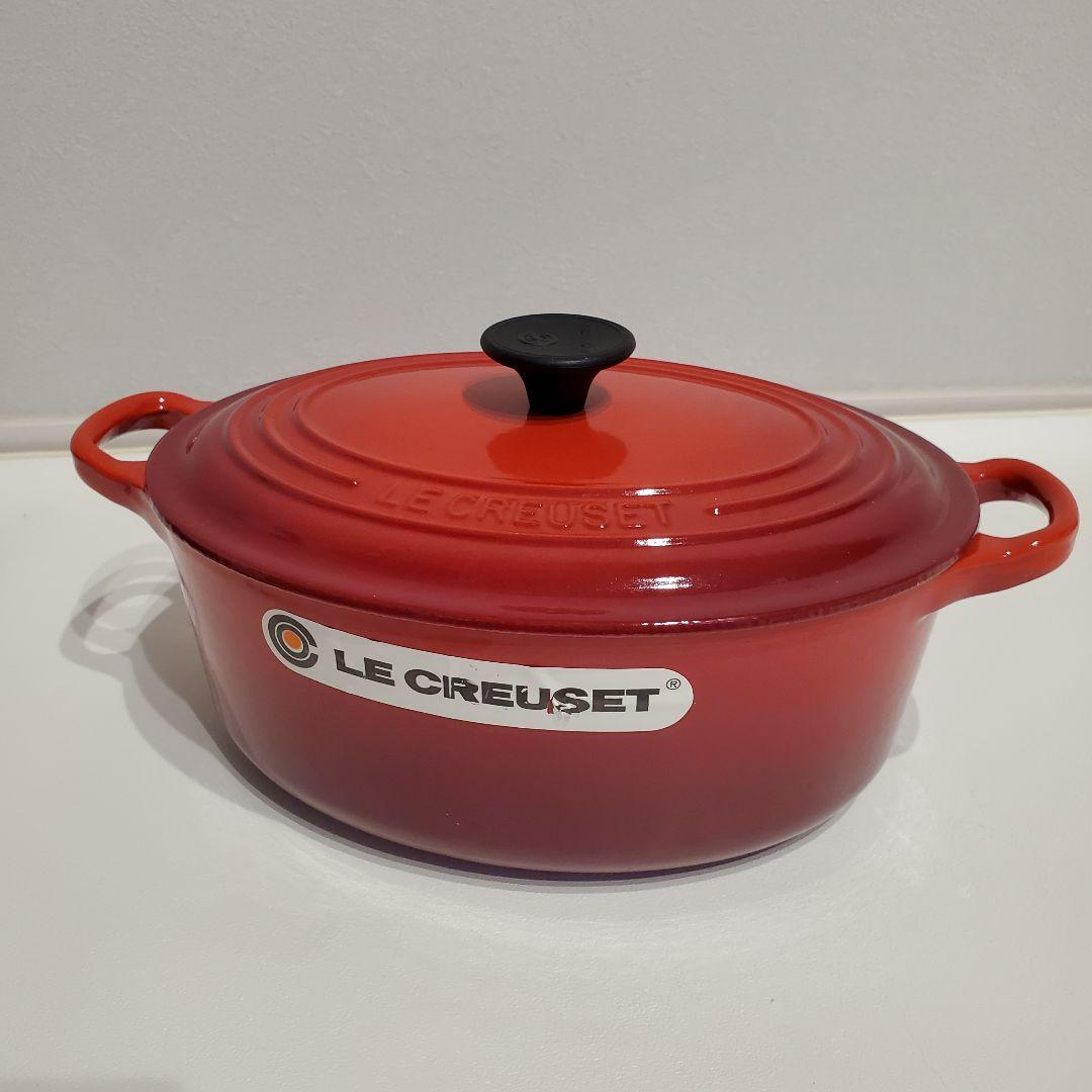 ルクルーゼ ココット ロンド オーバル 23cm 両手鍋 レッド 美品