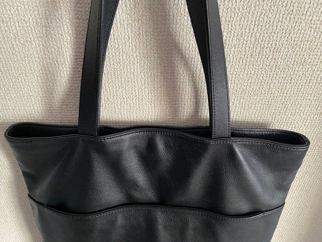 agnes b. アニエスベー レザー トートバッグ ビジネスバッグ ブラック