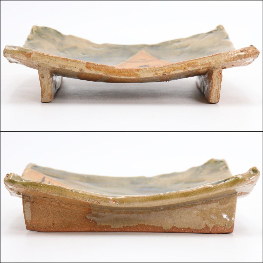 北大路魯山人作 織部焼 俎皿 合箱 二重箱　IK585　YS