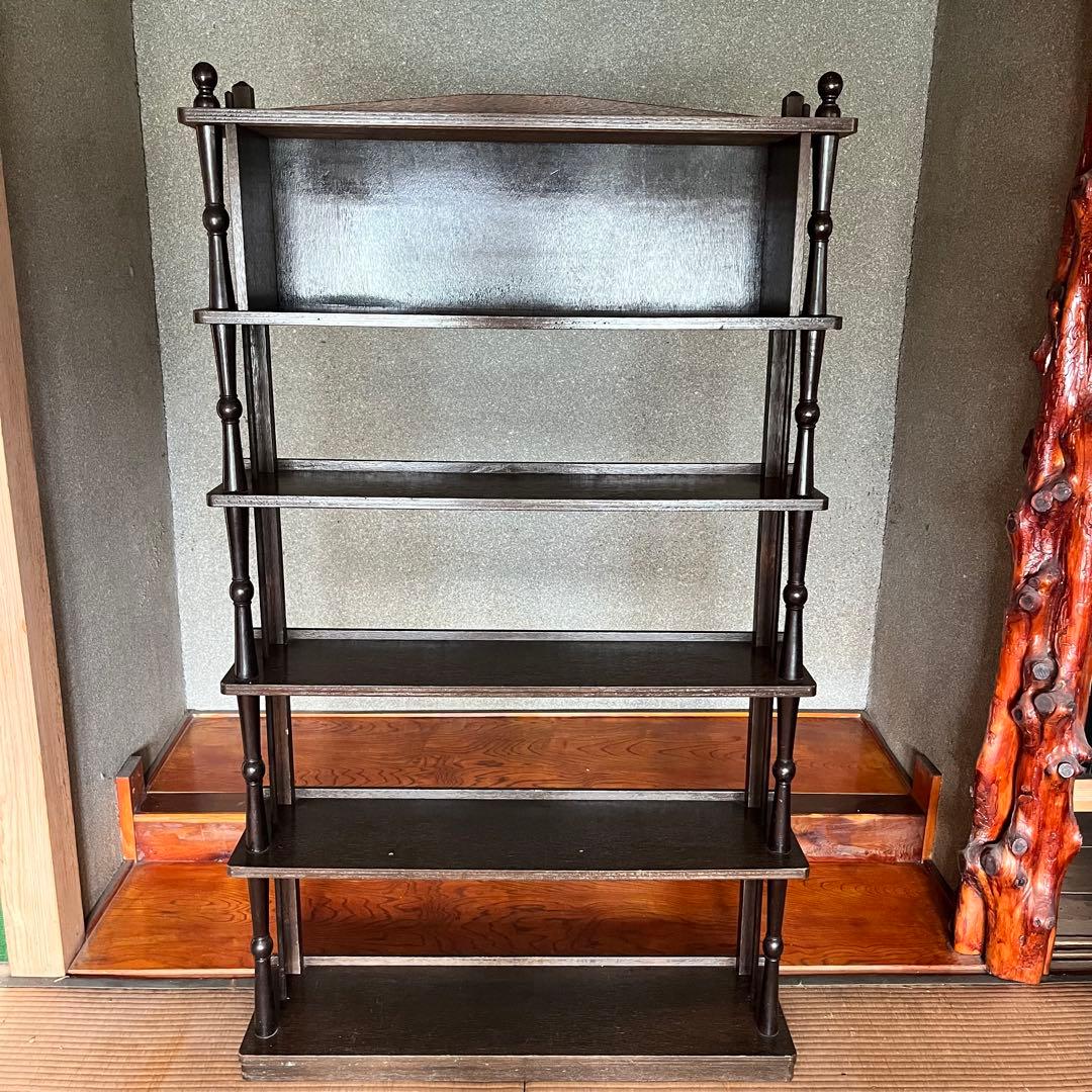 レトロ　ウッドブックキャビネット　木製本棚　５段