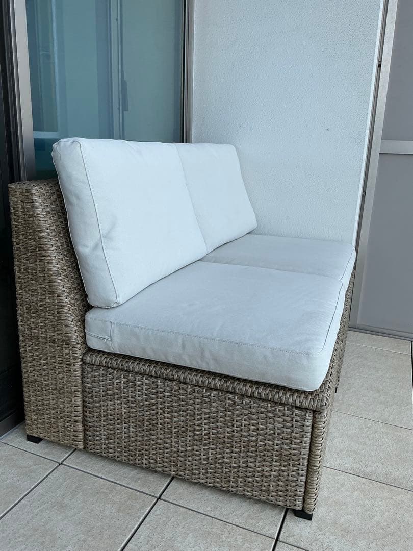屋外　二人掛けソファ クッションとカバー付き IKEA SOLLERON