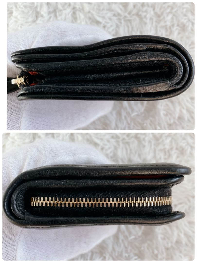 美品✨プラダ 折り財布　ヴィッテログレイン L字ファスナー　バイカラー