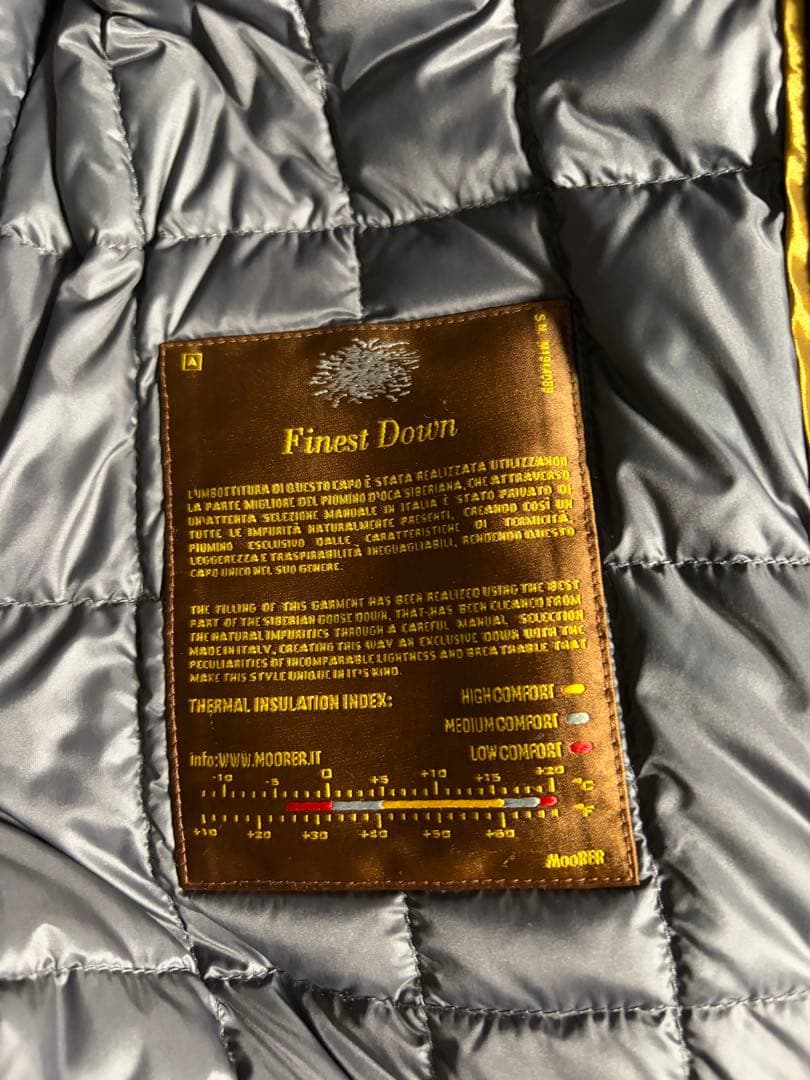 MOORER ブラック ステンカラーダウンコート VERGA-LE