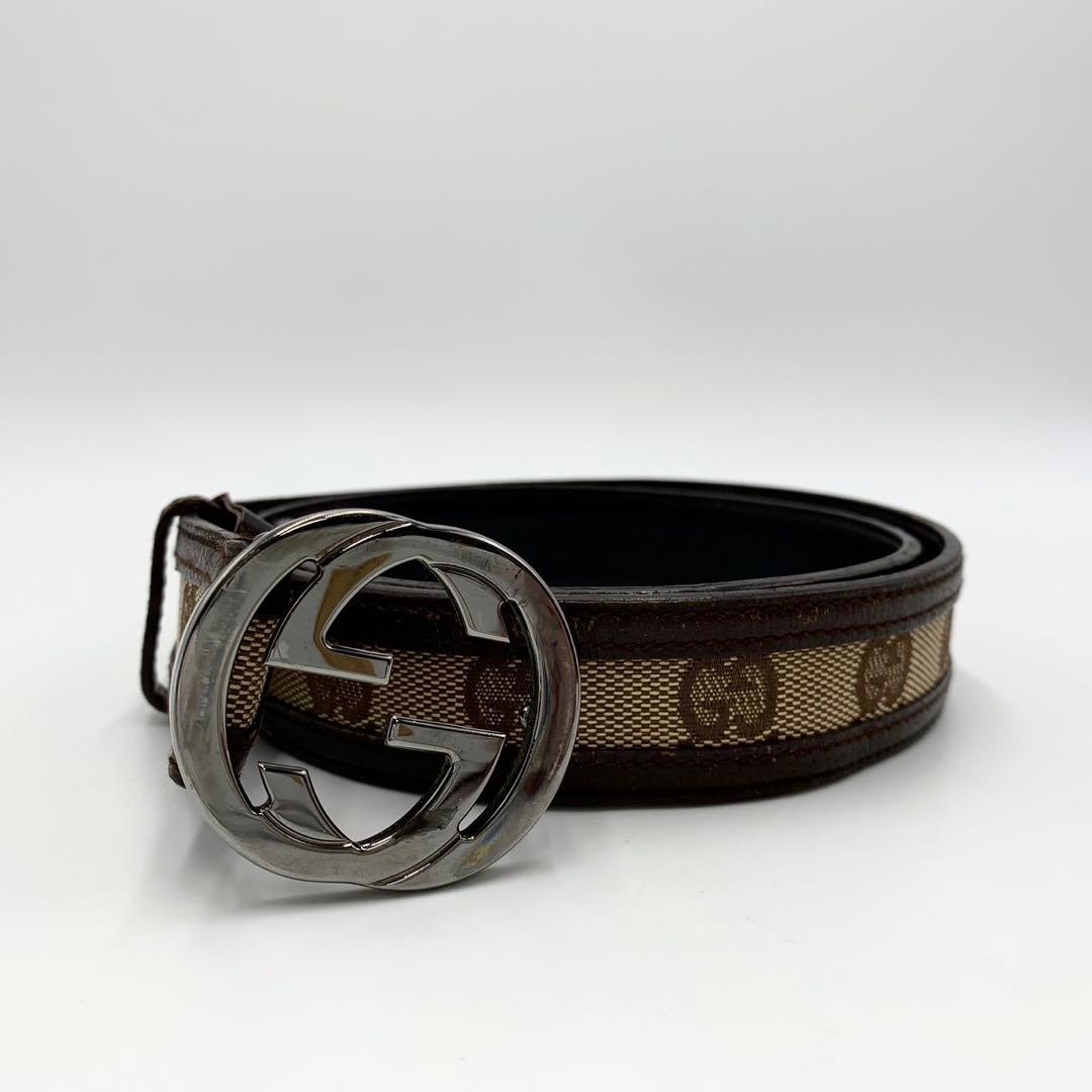 GUCCI グッチ ベルト BELT インターロッキング GGキャンバス