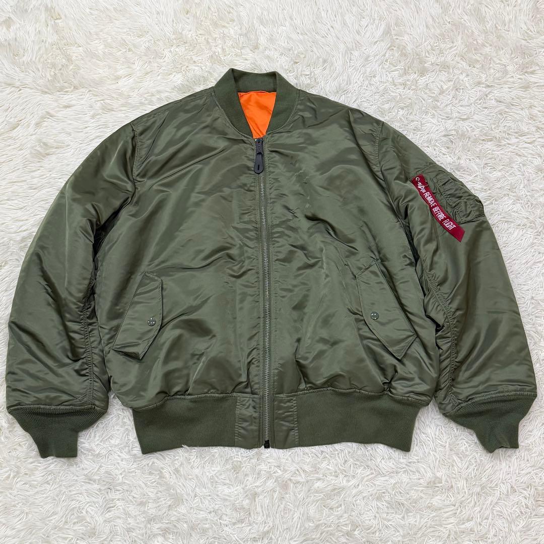 1900　アルファインダストリーズ　MA-1フライトジャケット　４L　グリーン