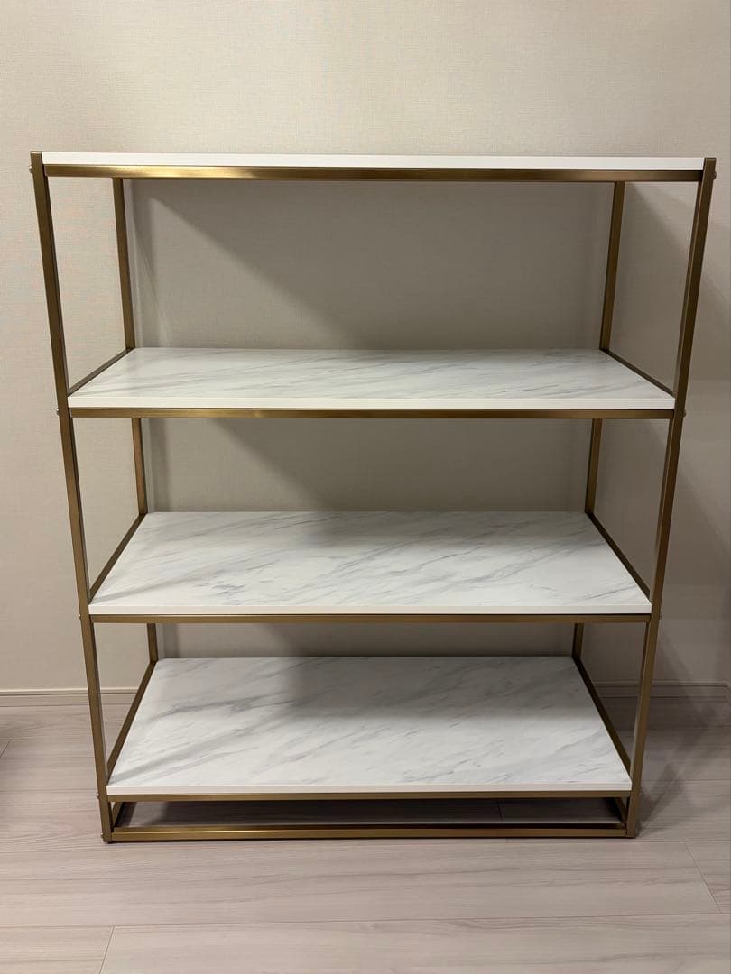 LOWYA オープンシェルフ ゴールド 大理石調