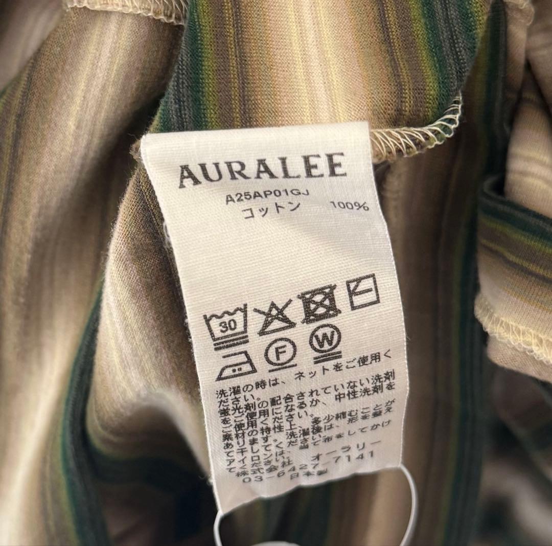 トップス AURALEE GRADIENT STRIPE JERSEY L/S TEE