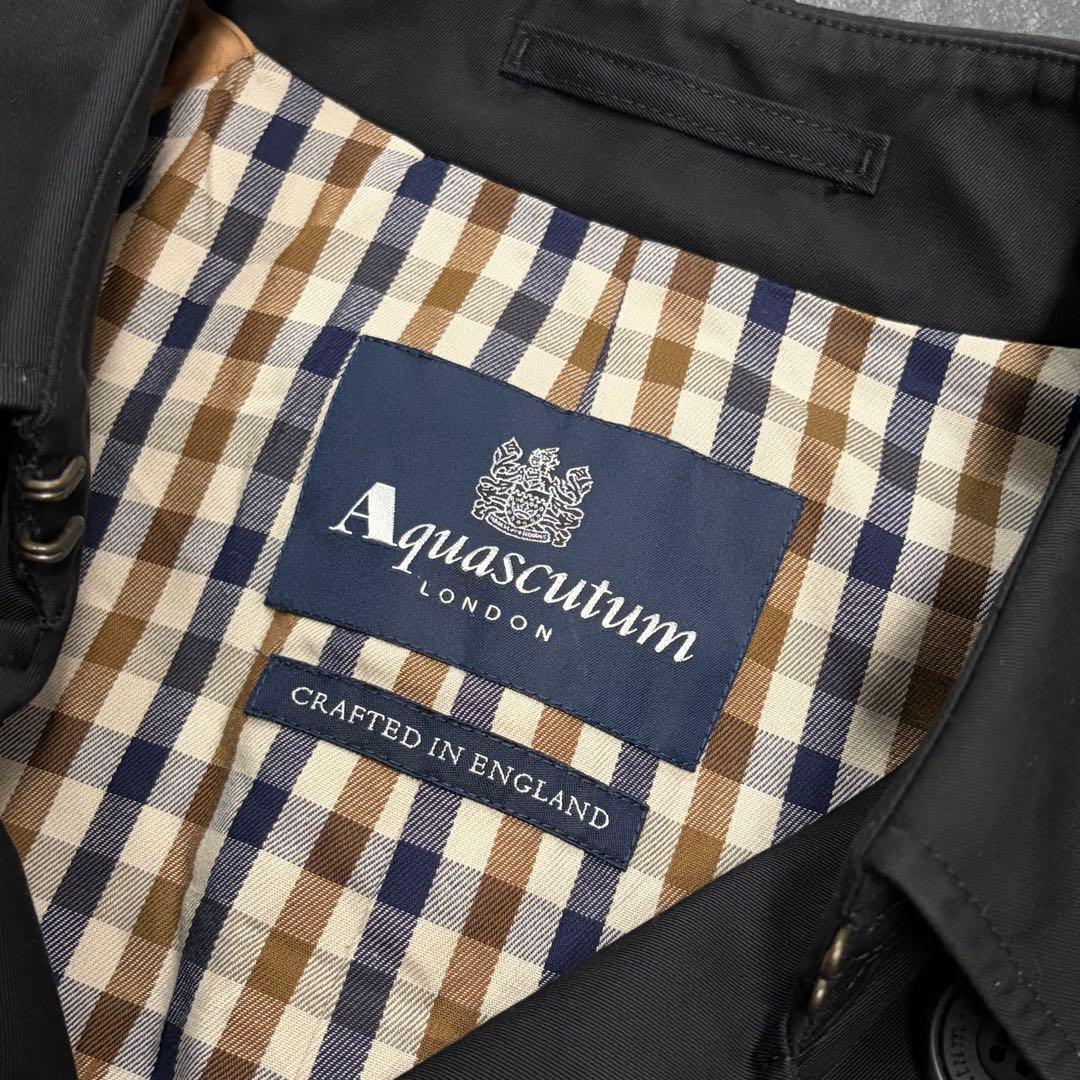 【美品】Aquascutum メンズ　トレンチコート　NewAqua5 ブラック