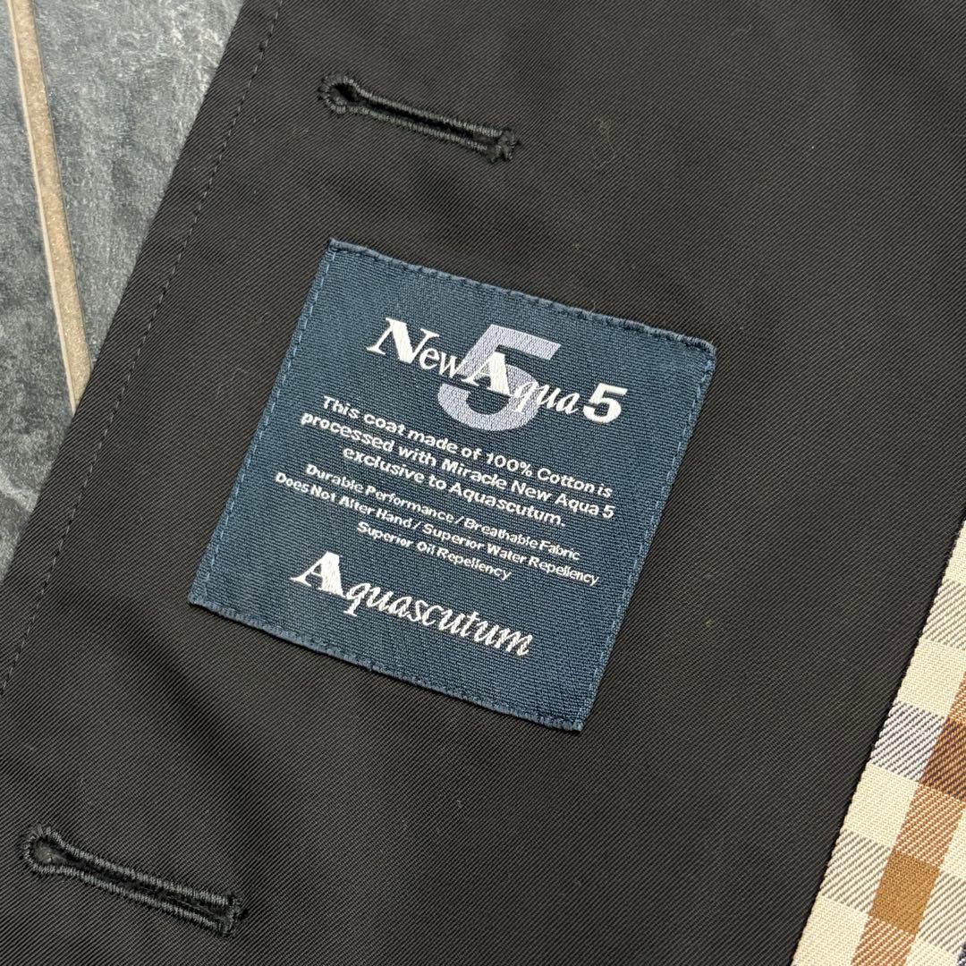【美品】Aquascutum メンズ　トレンチコート　NewAqua5 ブラック